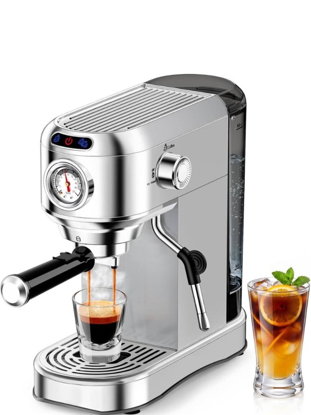 Espresso Coffee Machine 20 Bar ST-699B Stainless Steel Steam Wand Frother New